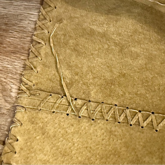 Vtg Y2K Wet Seal Leather Jacket Women’s Sz L Brown Suede Fringe Boho Western 70s - Picture 7 of 11